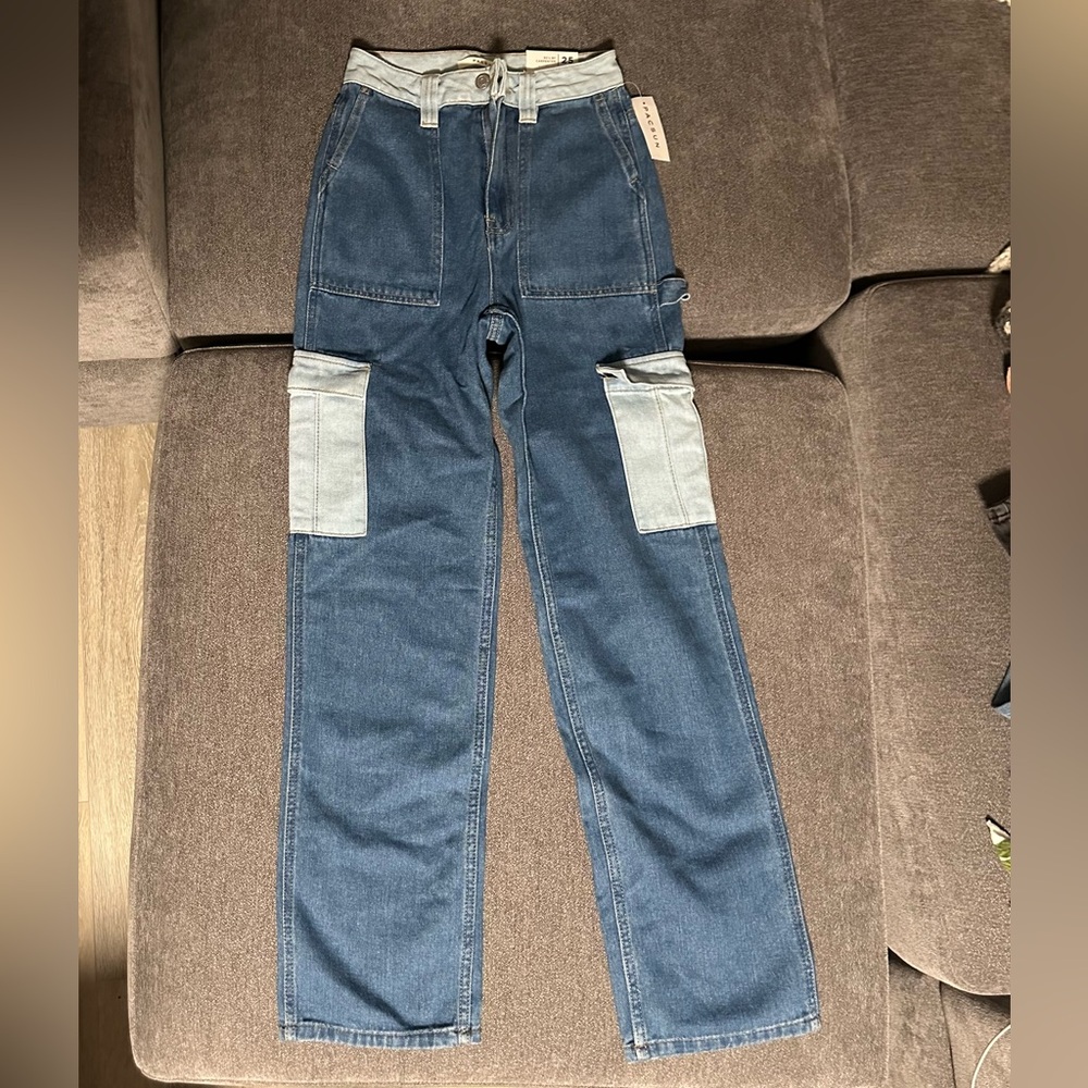 PacSun Blue Relaxed Fit Jeans with Patch Details